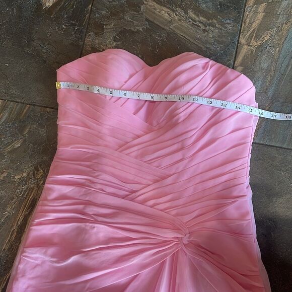 Jaeden Women's Strapless Pink Formal Long Evening Prom Gown - Picture 11 of 16